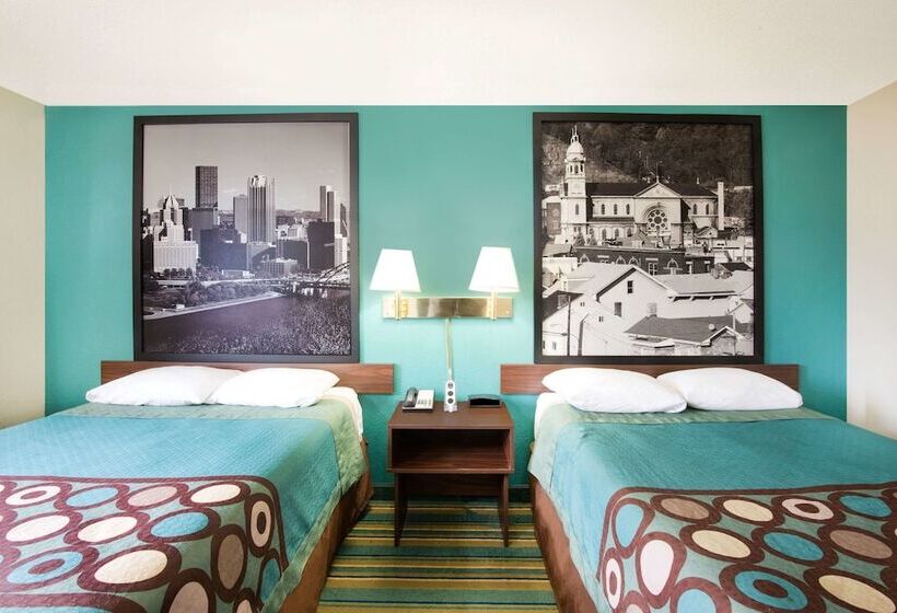 اتاق استاندارد با 2 تخت دوبل, Super 8 By Wyndham Pittsburgh Pa Airport University Area