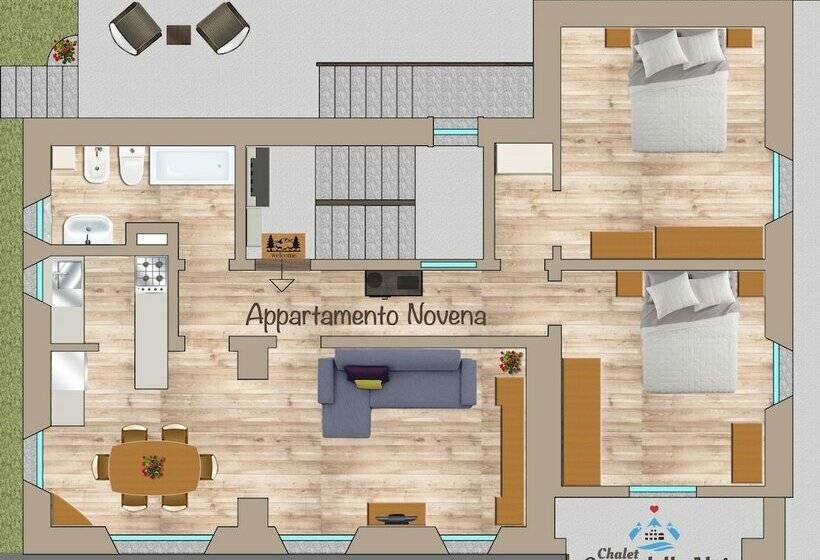 Апартаменты 1 Спальня, Chalet Cuore Delle Alpi