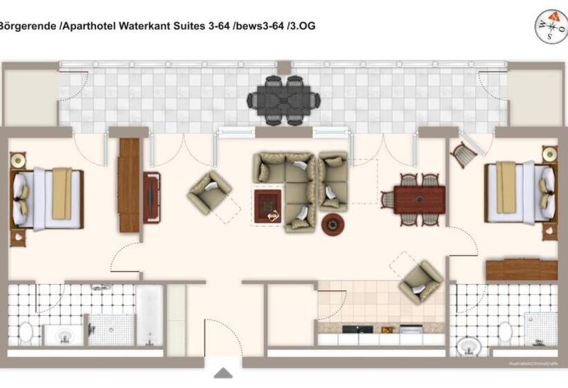 家庭套房, Aparthotel Waterkant Suites   Fewos Am Meer Mit Spa