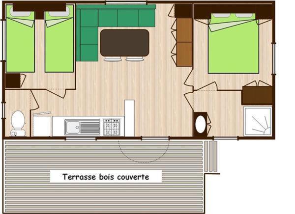 Дом 1 Спальня, Camping La Pinede