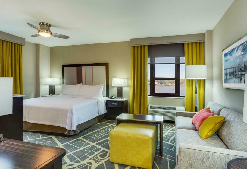 带大床的标准工作室, Homewood Suites By Hilton Savannah Historic Dist/riverfront