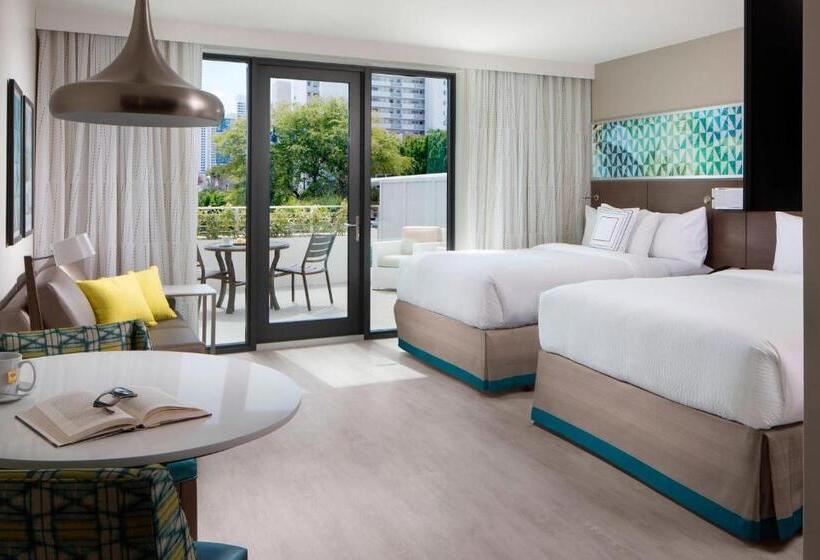 带四张床的标准工作室, Residence Inn By Marriott Miami Beach South Beach
