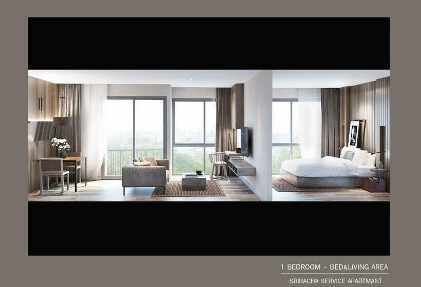 آپارتمان 1 خوابه با بالکن, Madera Residence Sriracha