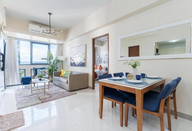 침실 1개 디럭스 아파트, Omp T1 6h, Free Beach & Pool Access, Near Airport, Fast Wifi, Netflix