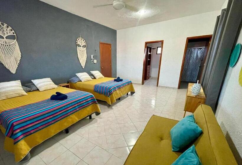 家庭间侧面带海景, Itzé Hostel Boutique   Progreso