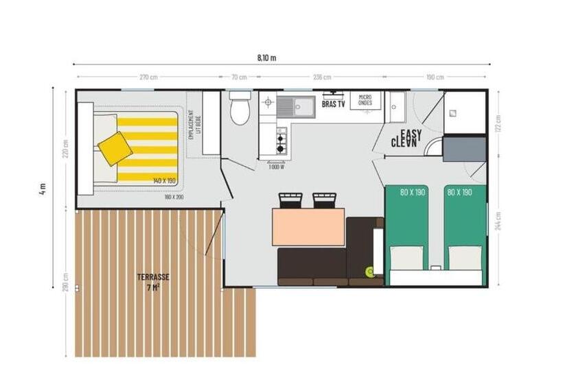 １ベッドルームハウス, Motel  Bungalow & Chaletpark De Brenkberg