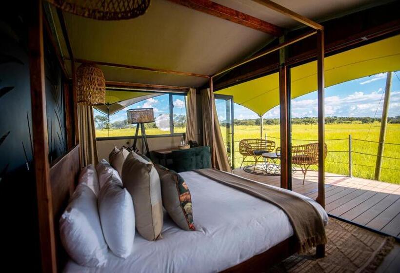 اتاق لوکس با بالکن, Escarpment Serengeti Luxury Camp