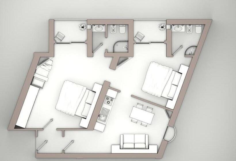 Апартаменты 2 Спальни, & Residence Continental
