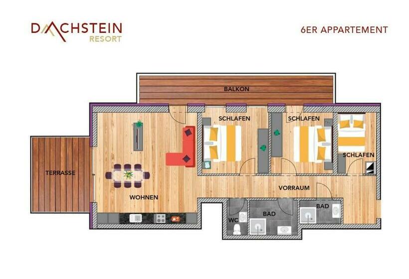 1침실 펜트하우스 아파트, Apart  Und Wellnesshotel Dachsteinresort