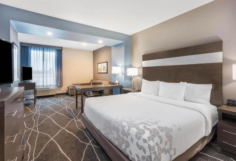 キングサイズベッドのデラックスルーム, La Quinta Inn And Suites By Wyndham Houston Spring South