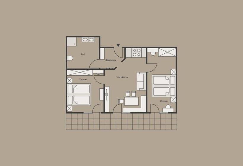 Апартаменты 2 Спальни, Apart Pension Bergland