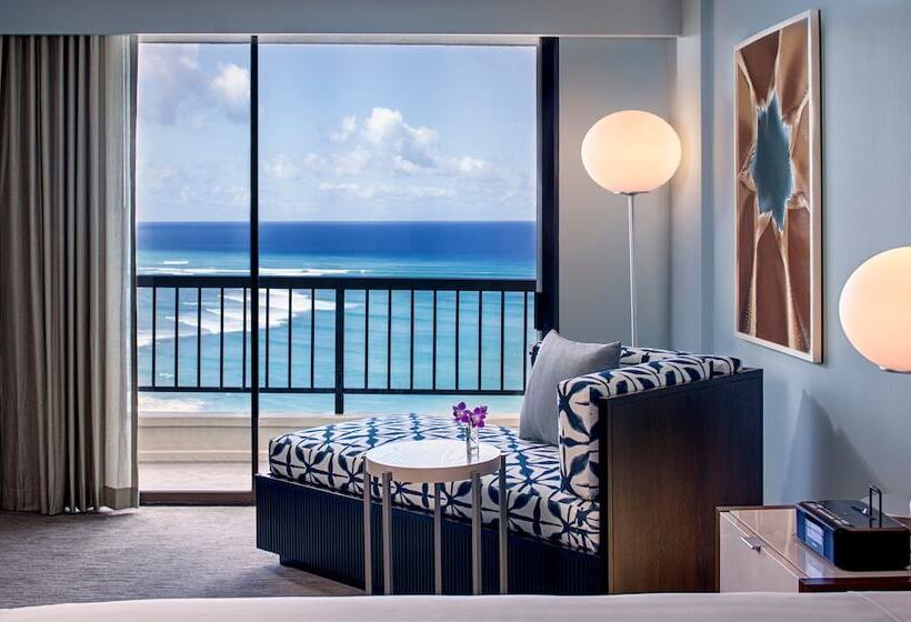 اتاق استاندارد با تخت دوبل و چشم‌انداز دریا, Hyatt Regency Waikiki Beach Resort & Spa