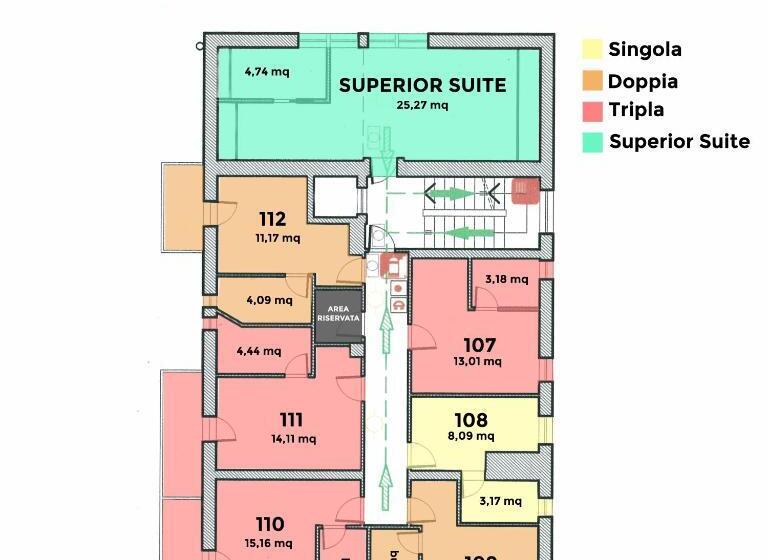 スタンダード４人部屋, Albergo Alpenrose