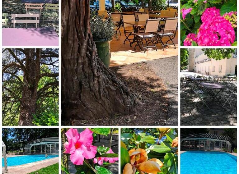 اتاق استاندارد با تراس, Logis Hôtel Restaurant Les Cèdres