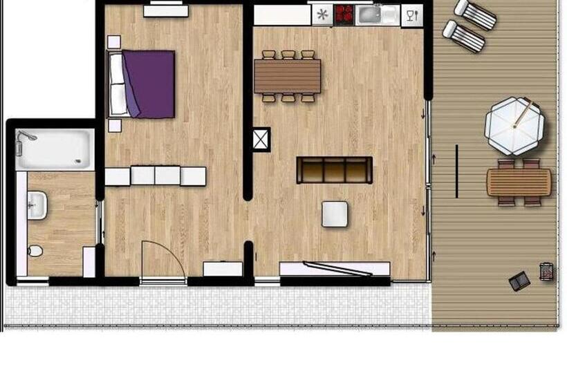 Апартаменты 1 Спальня с Террасой, Brauhaus 3   Adults Only