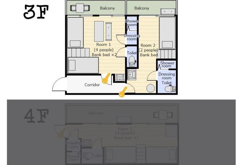 آپارتمان 1 خوابه, Murao Building 3f, 4f   Vacation Stay 51077v
