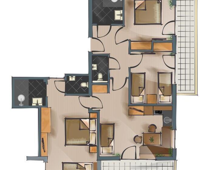 带3个卧室的公寓, Waidmannsruh Appartements