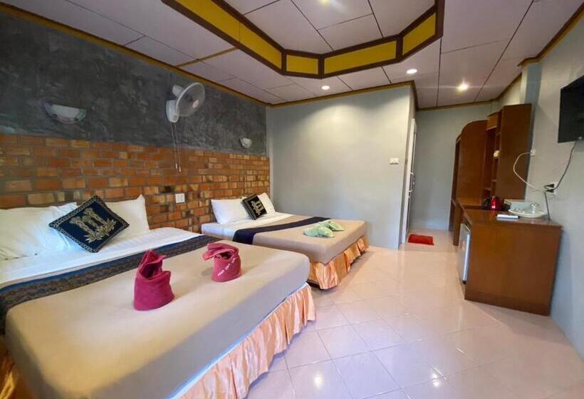 اتاق خانوادگی با چشم‌انداز باغ, Lanta New Beach Bungalows   Sha Plus