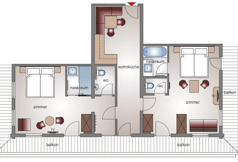 Апартаменты 1 Спальня Вид на Сад, Appartement Hotel Garni Matthäuserhof