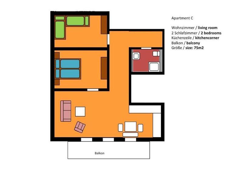 Апартаменты 1 Спальня, Ferienhaus Fux