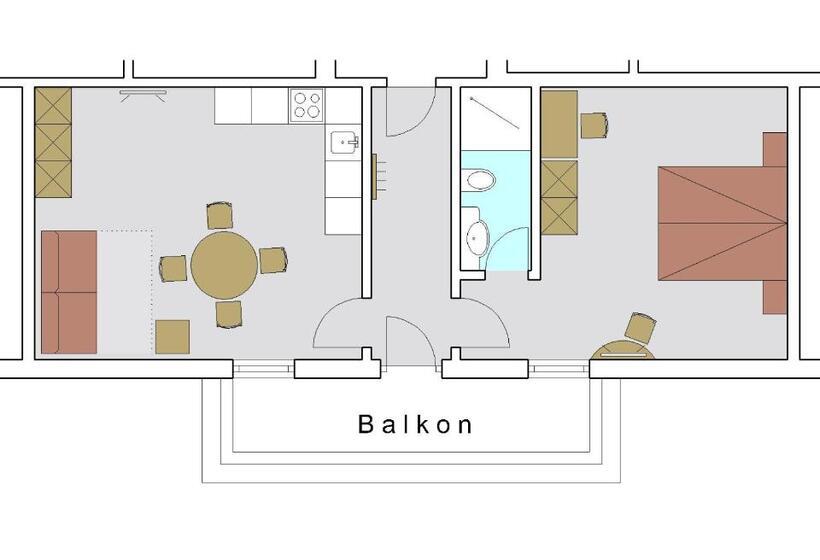 Апартаменты 1 Спальня с Балконом, Biberhof