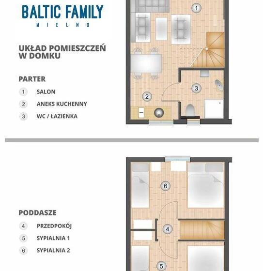 خانه 2 خوابه, Domki Baltic Family Basen Kidsclub Rowery