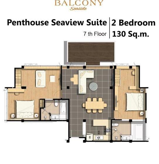 سوئیت پنت هاوس, Balcony Seaside Sriracha Hotel & Serviced Apartments