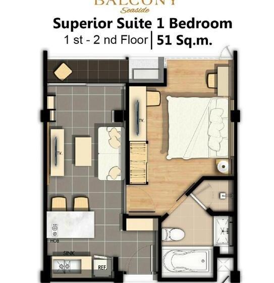 سوییت سوپریور, Balcony Seaside Sriracha Hotel & Serviced Apartments
