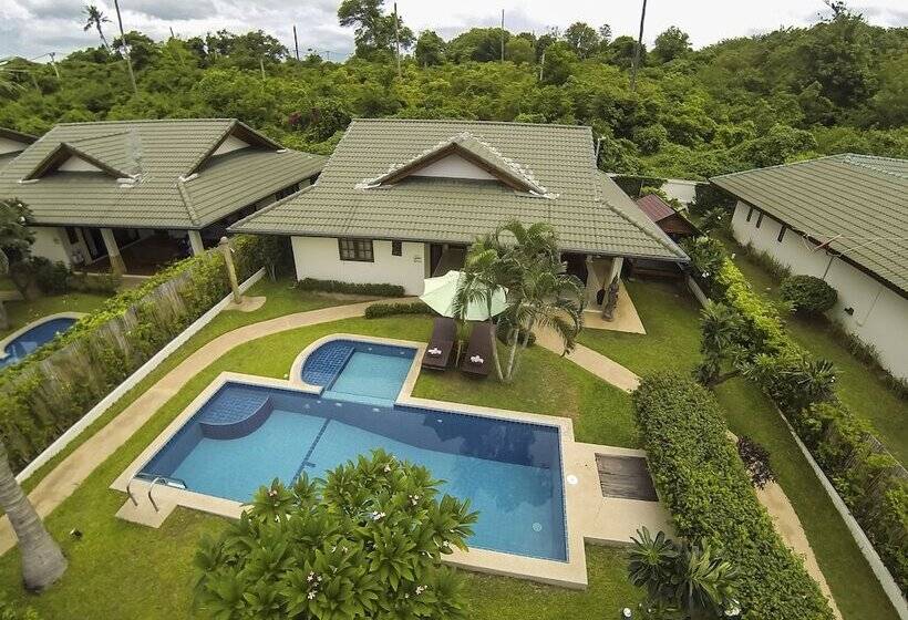 침실 4개 빌라, Idyllic Samui Beach Villa Resort