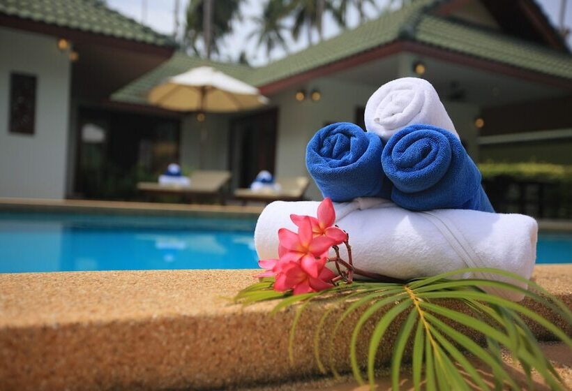 침실 4개 빌라, Idyllic Samui Beach Villa Resort