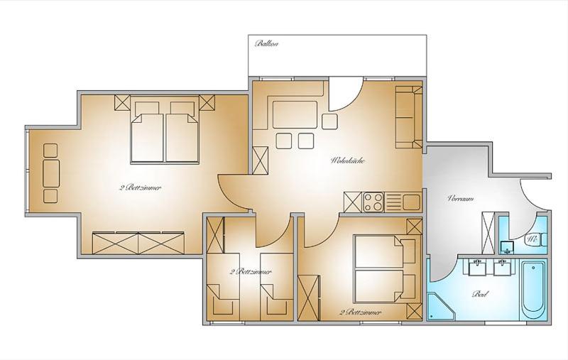 침실 3개 아파트, Gästehaus Herrmann