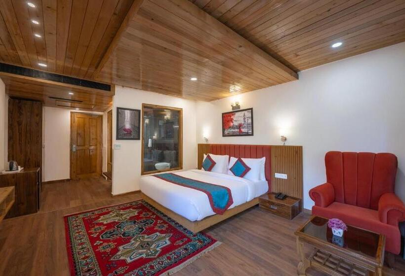 디럭스 룸 킹사이즈 침대, Bradhi   Echor Riverside Resort Jibhi