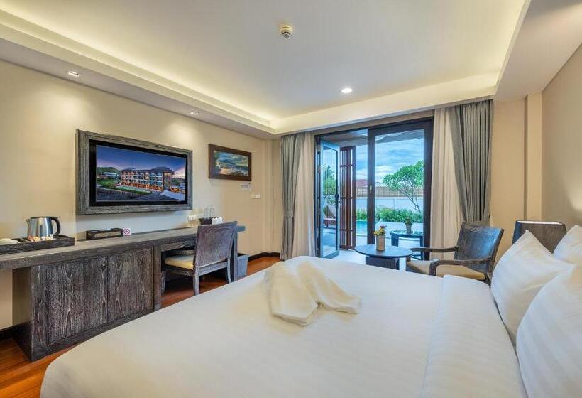 اتاق استاندارد با چشم‌انداز استخر, Treepana Boutique Hotel, Huahin