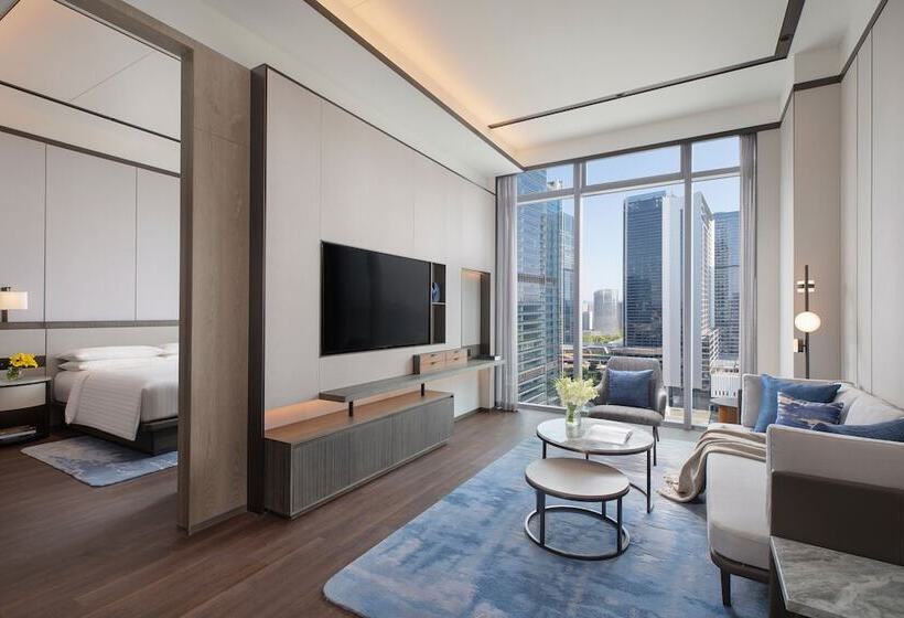 带城市景观带一个卧室的公寓, Marriott Executive Apartments Hangzhou