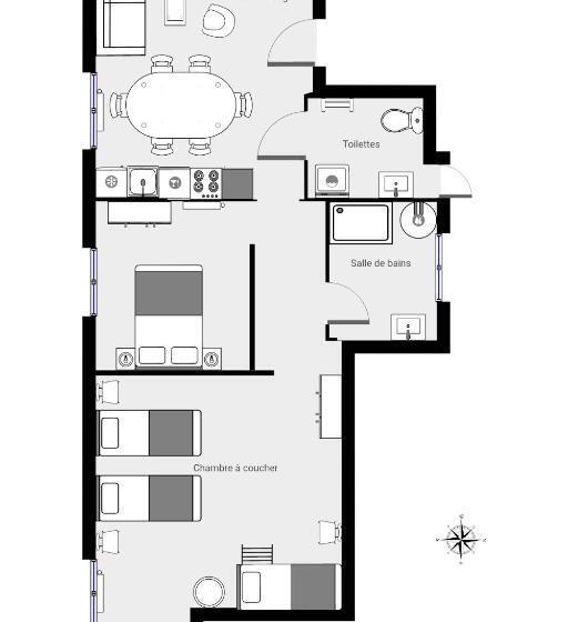Апартаменты 1 Спальня Нижний Этаж, Les Suites De L Alvertonne