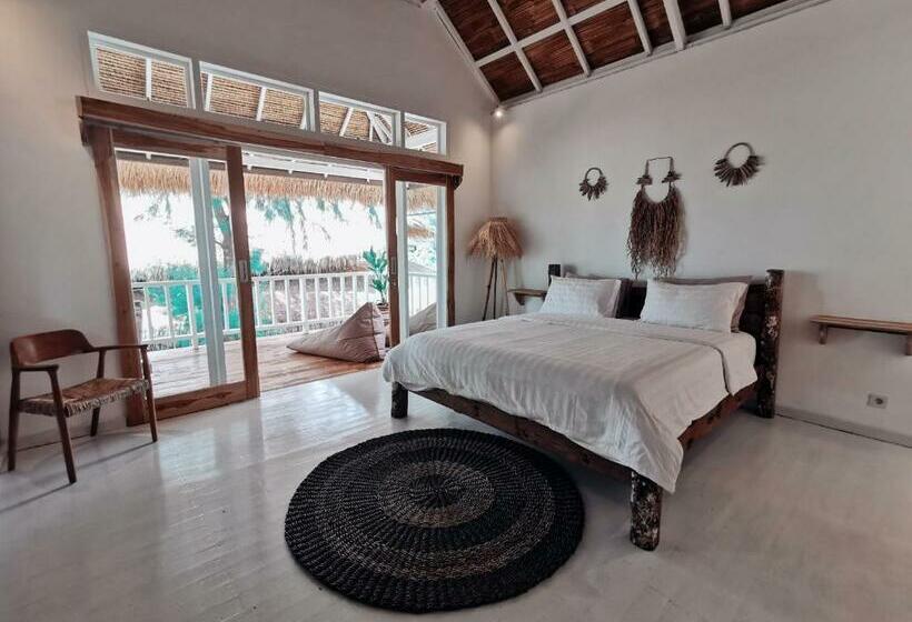 غرفة ديلوكس مزودة بشرفة, Mowies Gili Air