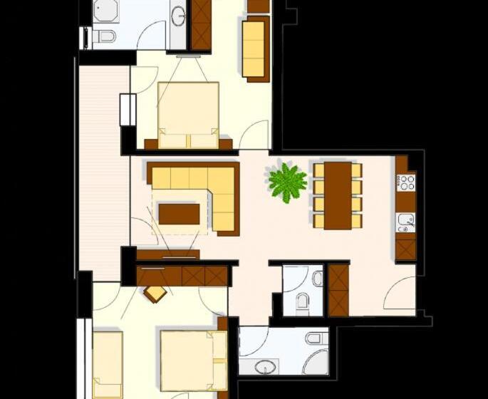 آپارتمان 2 خوابه با بالکن, Birkheim