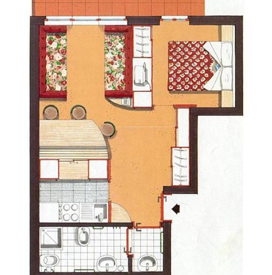 شقة غرفة واحدة, Residence Orsa Maggiore