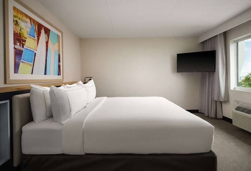 חדר סטנדרט מיטה זוגית נוף לים, Hilton Garden Inn Cocoa Beach Oceanfront