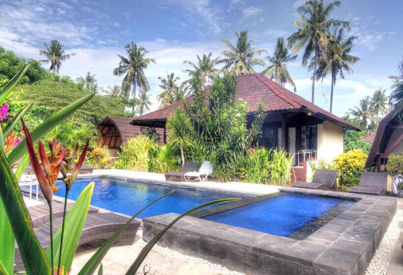 Трехместный Номер Стандарт Вид на Бассейн, Gili Air Bungalows