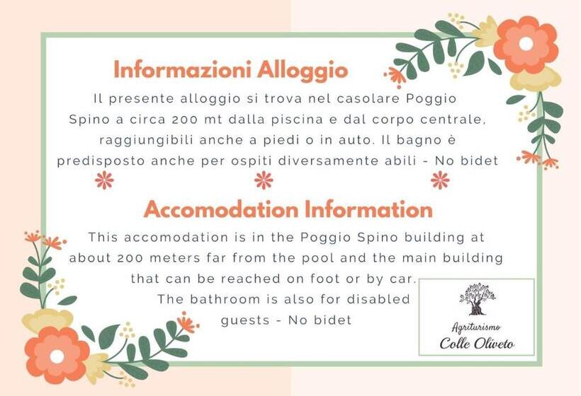 اتاق استاندارد, Agriturismo Colle Oliveto