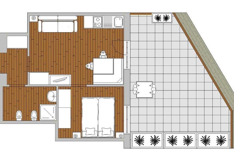 침실 1개 아파트, Residence Derby Club