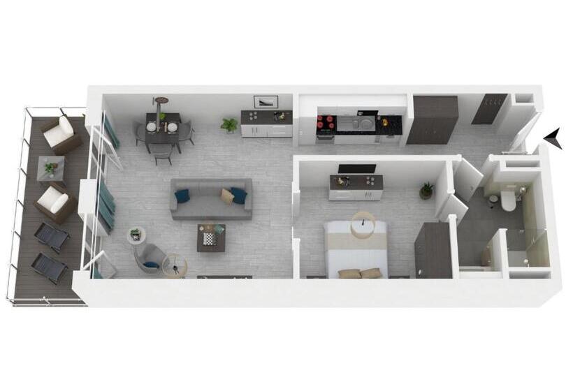 Апартаменты 1 Спальня с Балконом, Apartmentanlage Zwei Wasser  Strandhaus