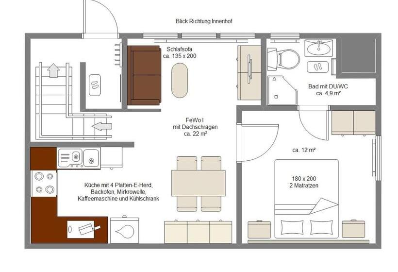 Апартаменты 1 Спальня, Ferienpension Seeblick