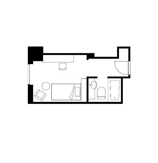 스탠다드 싱글 룸, Lake View Mito