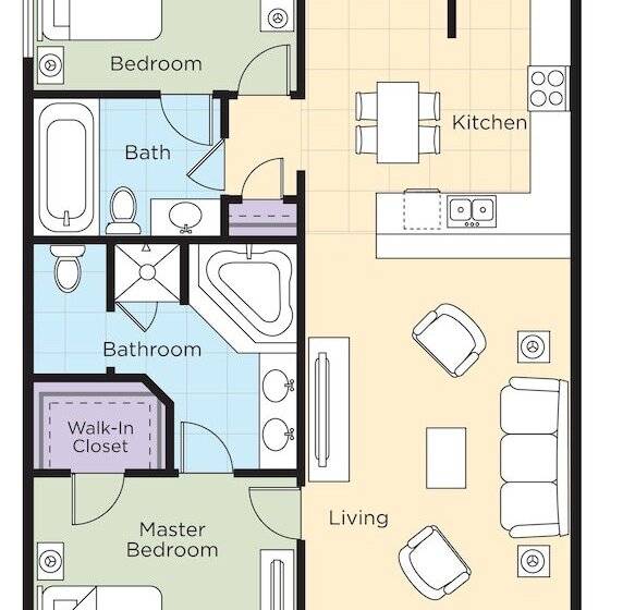 Апартаменты 2 Спальни, Club Wyndham Panama City Beach