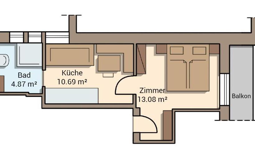Апартаменты 1 Спальня с Балконом, Apart Tyrol