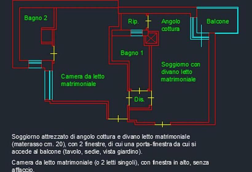 Апартаменты 1 Спальня Вид на Сад, La Casa Di Carla