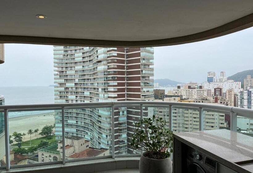 침실 1개 바다 전망 아파트, Estanconfor Vista Mar Em Santos