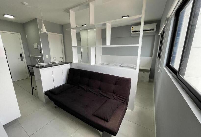 침실 1개 아파트, Studio Time 1312   Luxo   Ponta Verde   Maceió Al